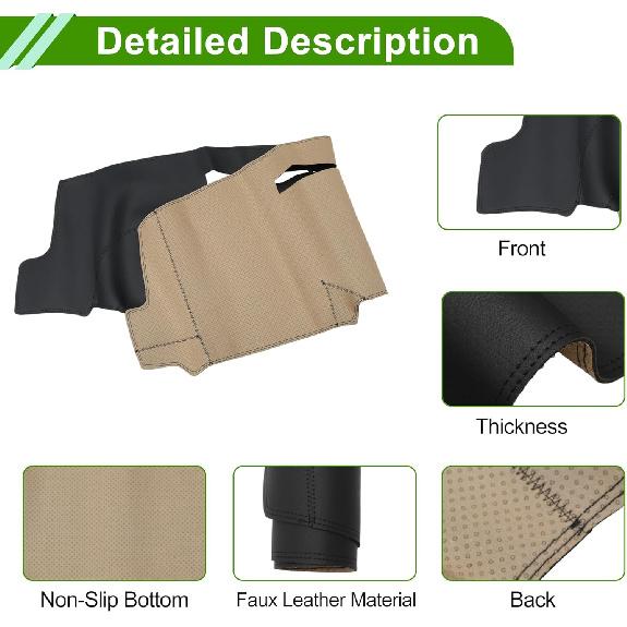 Leather Dashboard Cover for Chevy Silverado 2014-2018 Dashboard Mat Anti Slip Sun UV Heat Shield Protection Black