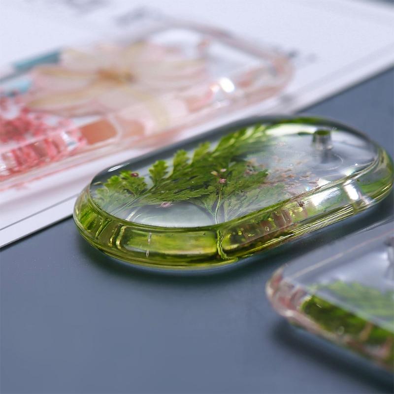 Geometric Love Heart Round Ellipse Square Rectangle Shield Shaped Pendant Mold UV Crystal Resin Perforated Silicone Mold