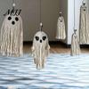 Handmade Cotton Rope Ornament Ghost Hanging for Halloween, Indoor Outdoor Unique Halloween Gift Friends Pendent Front Door Window Wall Yard