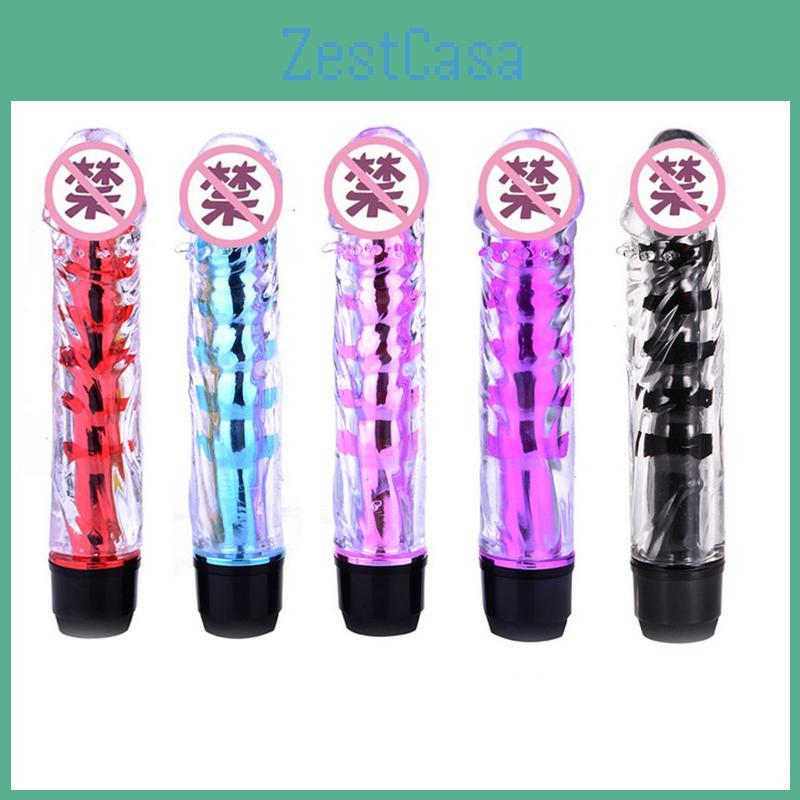 Jelly Crystal Silicone Vibrator Dildo Sex Toy 7 Inch Vibrator Electric Massager