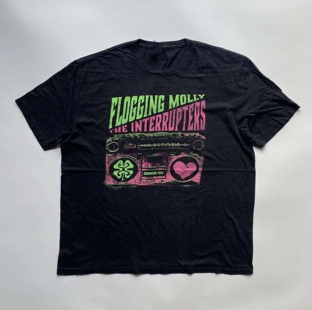 Горячая Классическая Футболка с Логотипом Группы Flogging Molly Черная Все Размеры BL1234 Унисекс Футболка XXXL