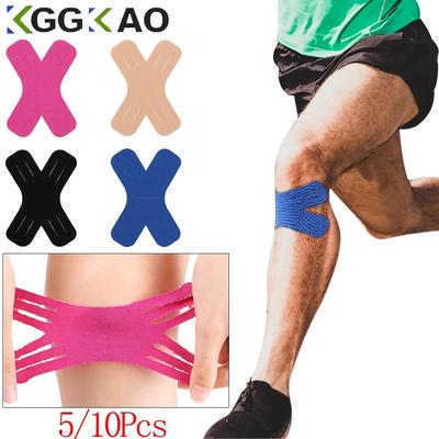 10 Pcs Kinesiology Tape Elastic Sports Tape Muscle Support Therapy Recovery Adhesive X Type For Knees Joint Pain Relief