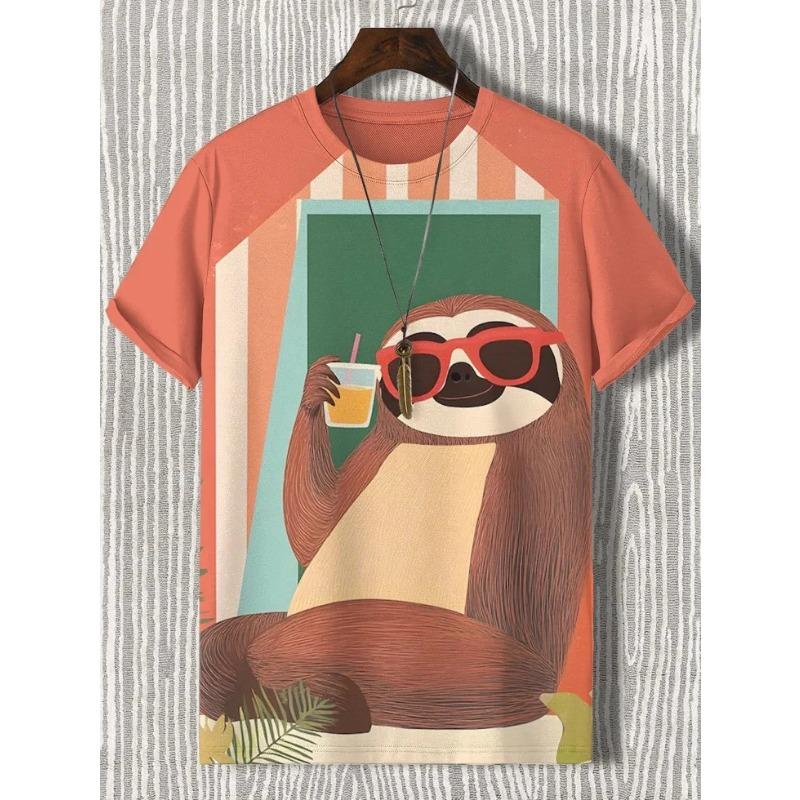 Letní zábava pánská a dámská móda abstraktní zvíře kotě prase potisk tričko ležérní kulatý výstřih tričko