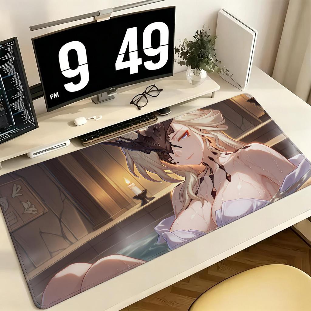 Genshin Impact La Signora Pro ESports Gaming Mousepad Extra Large NonSlip Stitched Edge Keyboard Laptop Desk Mat For Pc Gamer