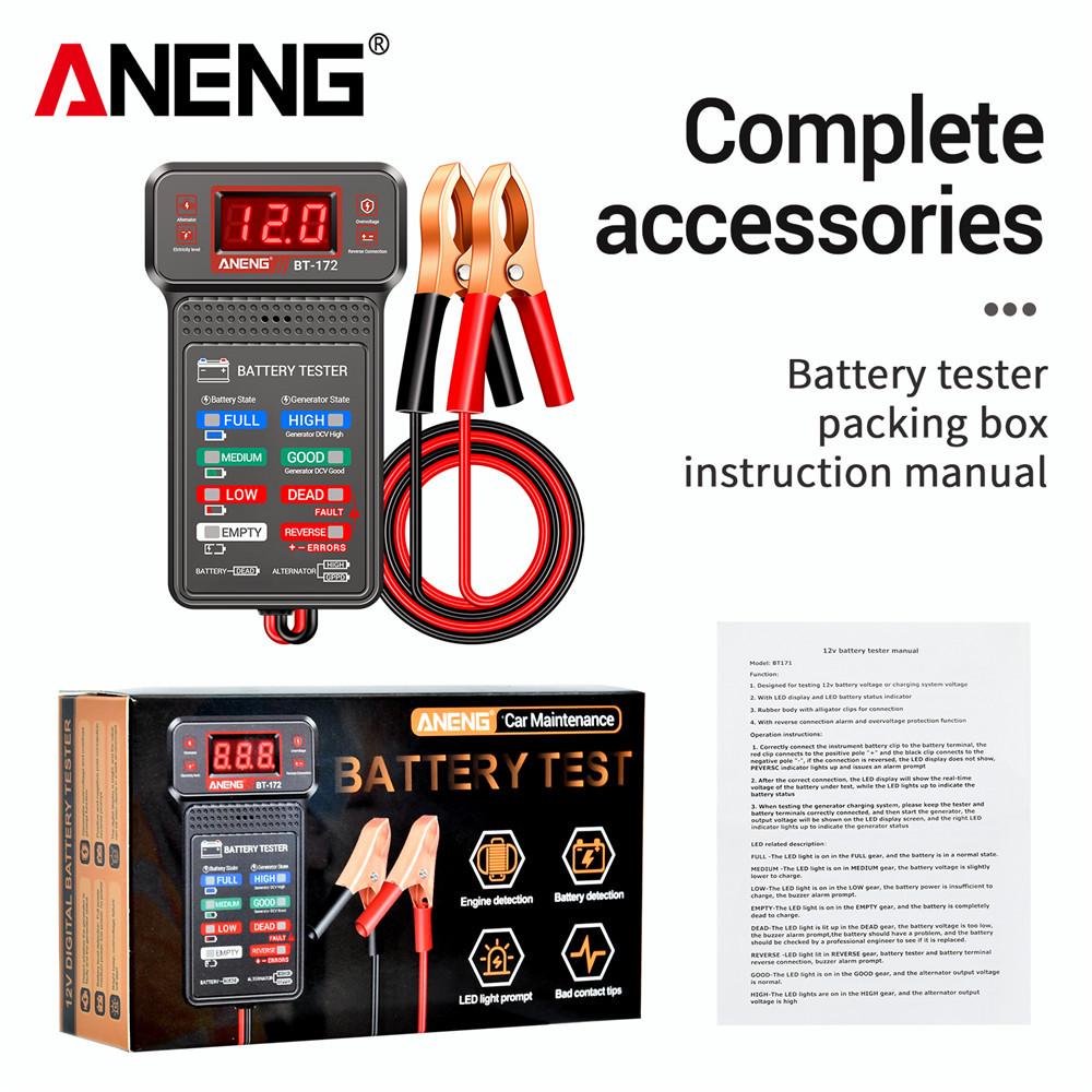 ANENG 12V Battery Tester for Cars, EVs, and Motorcycles - Models BT171/BT172