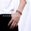Adjustable Red Copper Magnetic Bracelet With Cross Design Vintage Style Geometric Mens Jewelry