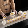 A complete set of high-end ice-type jade tea set is packed in a gift box for leading customers and senior members.