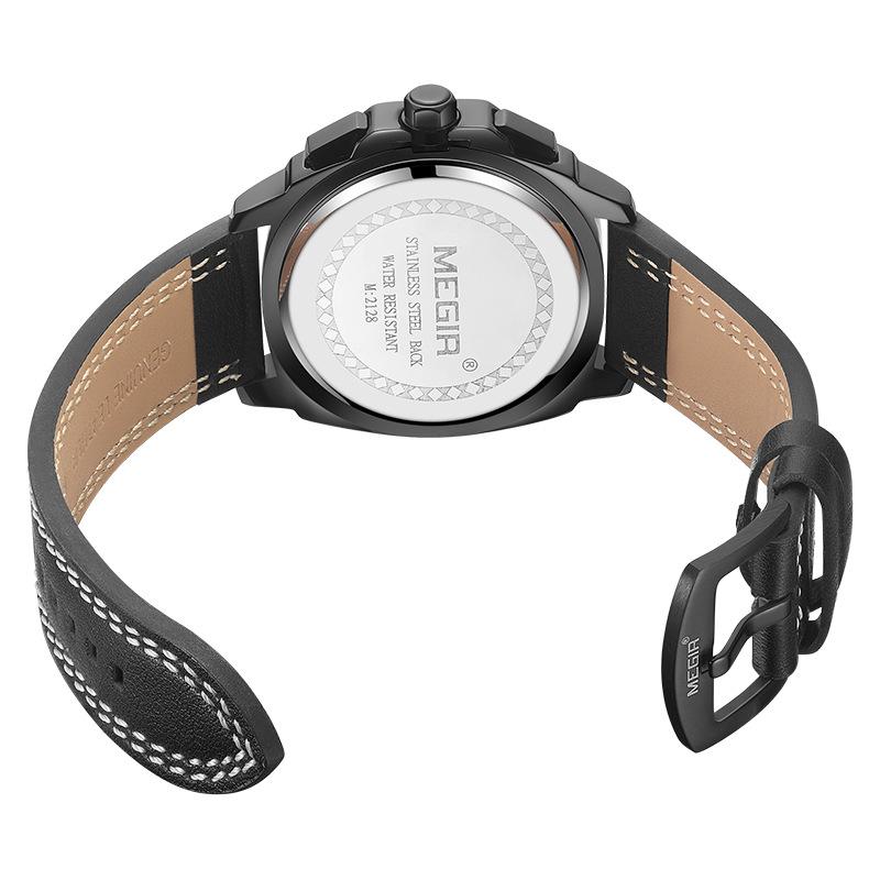 Multifunctional Watch Belt Waterproof Men'S Stereo Dial Chronograph Quartz Watch 2128