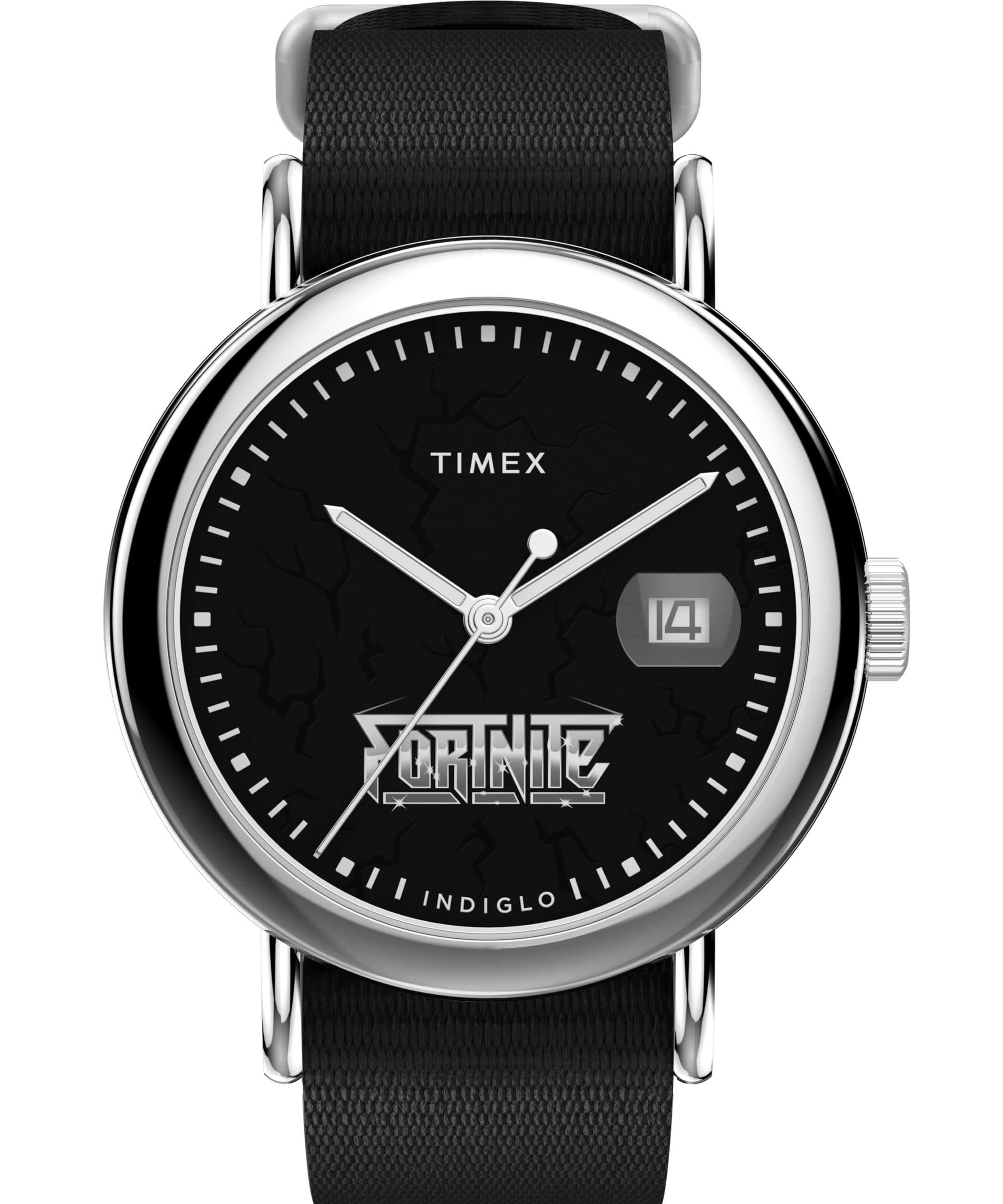 TIMEX Timex x Fortnite 5 ATM Water Mineral Black Unisex (Timex) Watch, Quartz, Resistant, Glass, Dial, TW2Y46400, [Used] чёрный