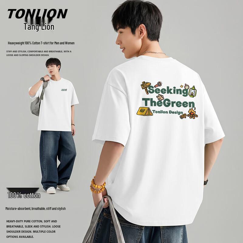 TonLion Men s 100% Cotton Short Sleeve T-Shirt 5XL