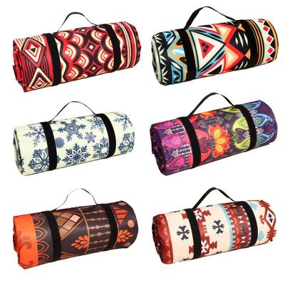 Waterproof Portable Camping Mat Retro Printed Outdoor Picnic Beach Blanket For Multiplayer Foldable Sleeping Hiking Mats
