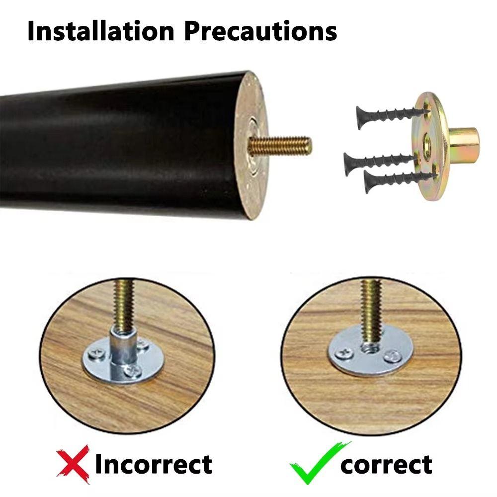 8/10/12/15/20cm New Solid Wood Furniture Legs Conical with Iron Sheet Chair Replacement Feet Universal Sofa Legs