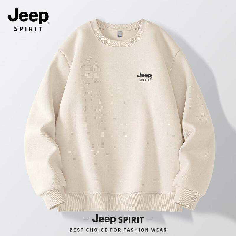 JEEP SPIRIT Męska Bluza z Okrągłym Dekoltem i Logo 3D Jesień 2025
