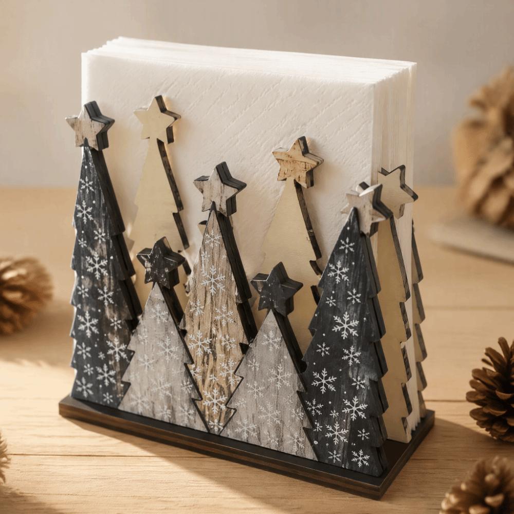 Convenient Table Decoration Unique Wooden Tree Decoration Gift Christmas Tissue Holder Office