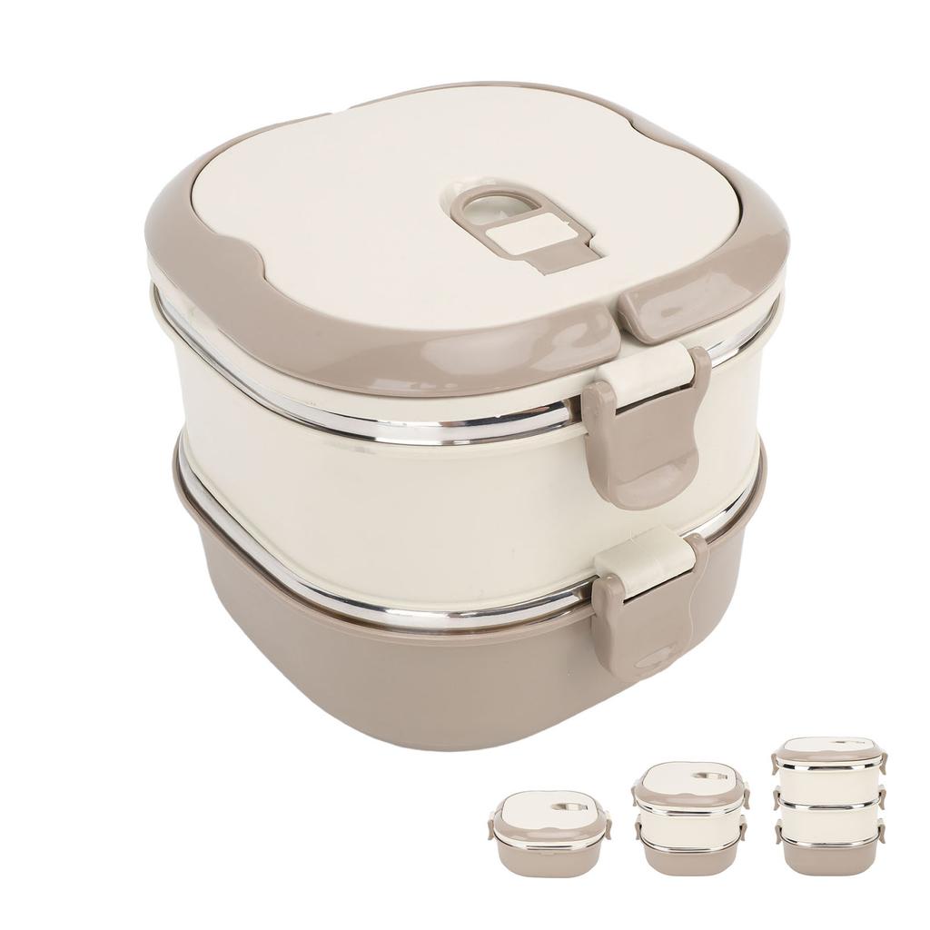 Boîte à déjeuner en acier inoxydable 304 Grande capacité Portable Isotherme Scellée Étudiant Boîte Bento avec cuillère pour École Bureau