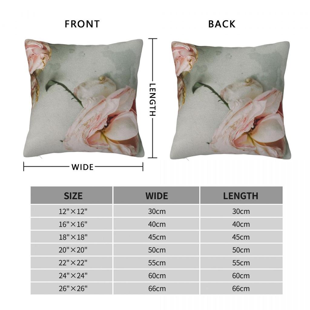 Wilted Pink Peony Pillowcase Polyester Linen Velvet Pattern Zip Decor Pillow Case Sofa Cushion Cover 18"