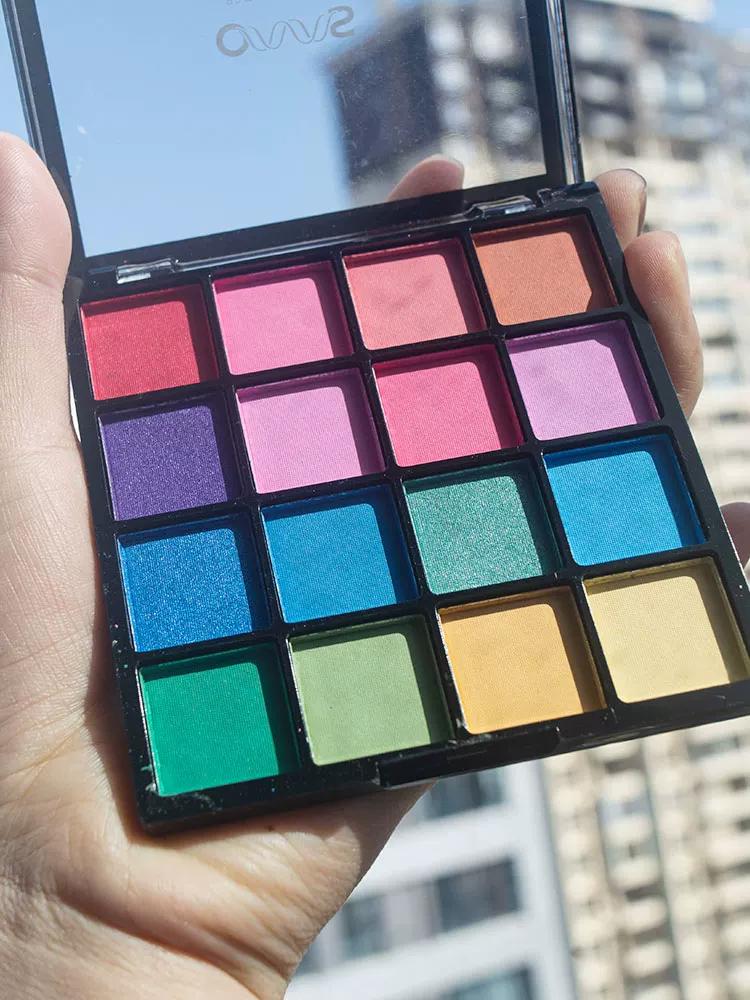 2026 New Model Special Eyeshadow Cosmetics for Children's Day Stage Makeup, Performance Blue-Green Pink Colorful Eyeshadow Palette, Safe