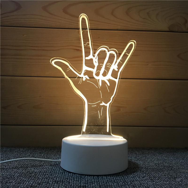 

Ручной микрофон Крючок для пальца Звезда Луна Влюбленные 3d Ночник USB-штекер Прямой StyleD