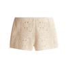 Gestrickte Lochmuster 2-teilige Sets Damen Outfit Elegant Gehäkelt Einreihig Revers Oberteil High Waist Shorts Sommer Damenanzug Pendeln