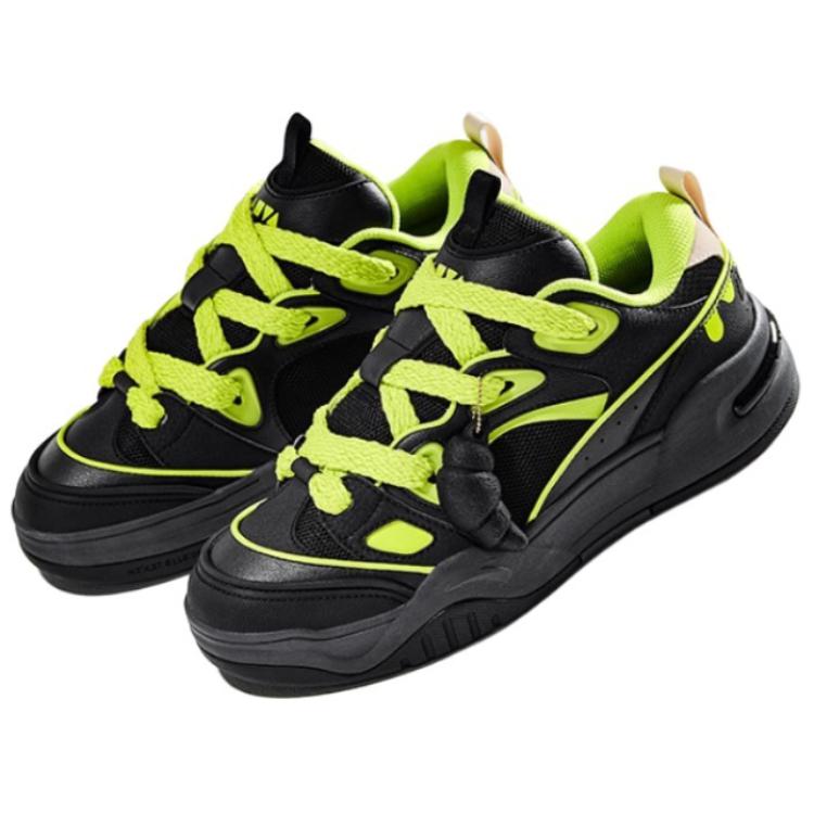 Anta Aojie S Shock Absorbing Wear Resistant Low Top Sneakers Men Sneakers Black Yellow 112428061-1