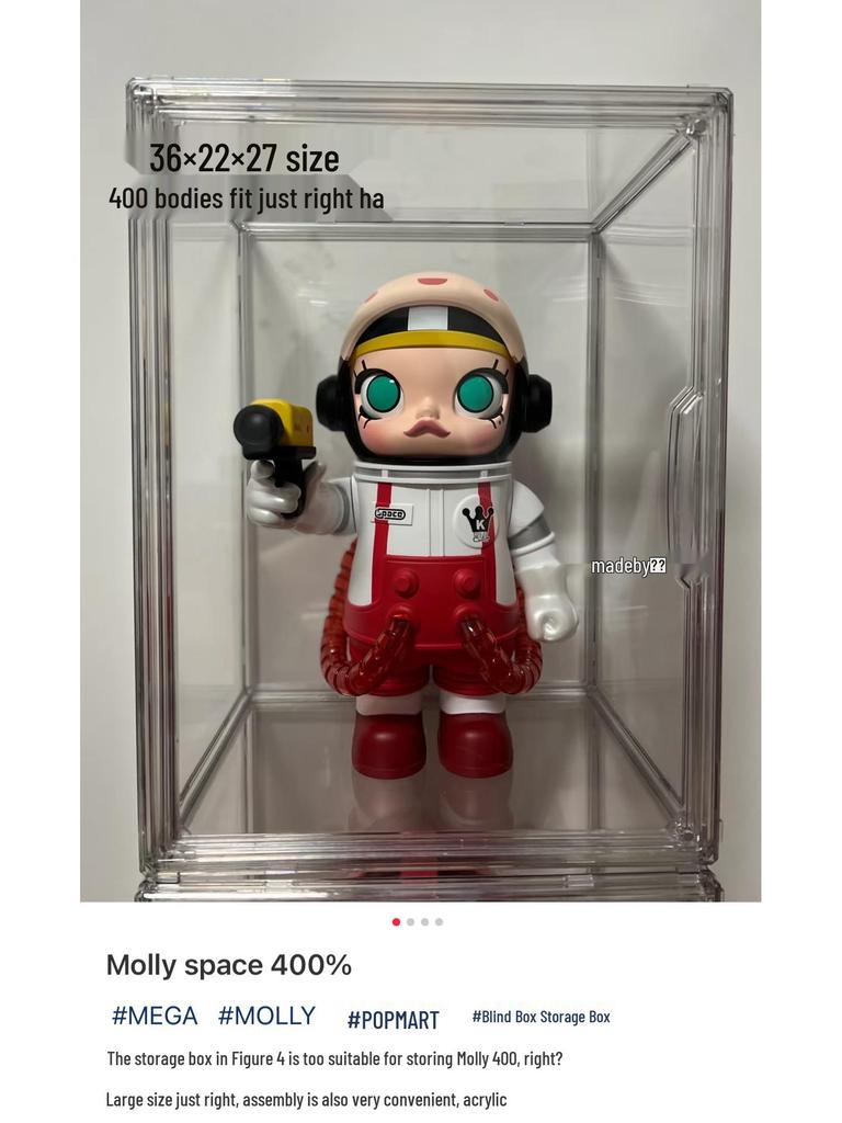 Transparent Vinyl Labubu Doll Display Storage Box for Pop Mart Figurines