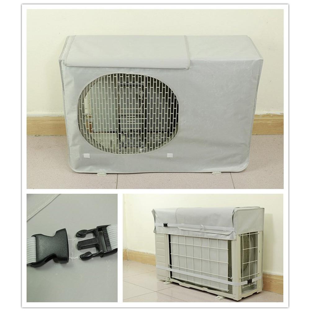 Funda para Unidad de Aire Acondicionado Exterior 78x55x28cm Gris Tela de Poliéster Impermeable Protección Fácil Limpieza Aire Acondicionado