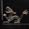 Handmade Glass Emperor Dragon with Golden Orb, Large