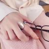 925 Sterling Silver Rings for Women Couple Minimalist Handmade Simple Wide Ring Fine Jewelry Gift Prevent Allergy