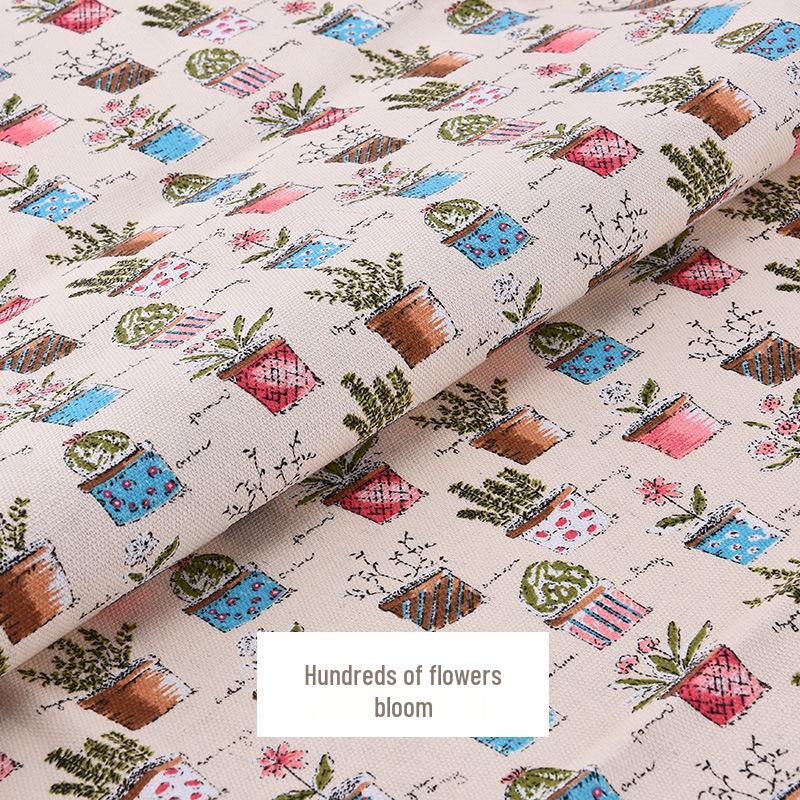Canvas Floral Cotton Fabric for Sofa, Tablecloth, Stripe Curtains, Pillows & Remnants Clearance