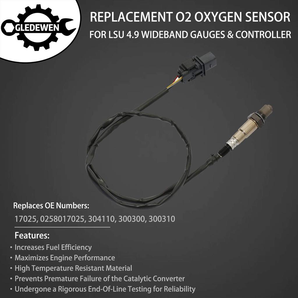 LSU 4.9 Lambda WideBand O2 Oxygen Sensor | For AEM 30-4110 30-0300 30-0310 - X Series AFR Inline Controller - UEGO A/F Ratio Wideband 02 Gauge |