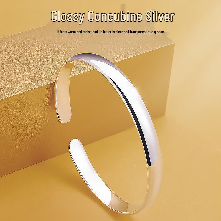 Korean Style Simple Silver Plated White Copper Bangle Bracelet