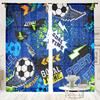 2 Pieces, Fashionable Cartoon Football Curtains - Semi Blackout - Suitable for Living Room, Bedroom, Kitchen, Home Decoration