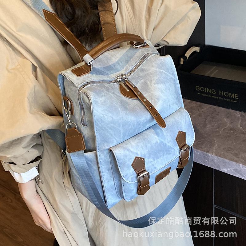 Tote bag women 2025 new large-capacity commuter backpack versatile ins messenger bag premium sense going out backpack