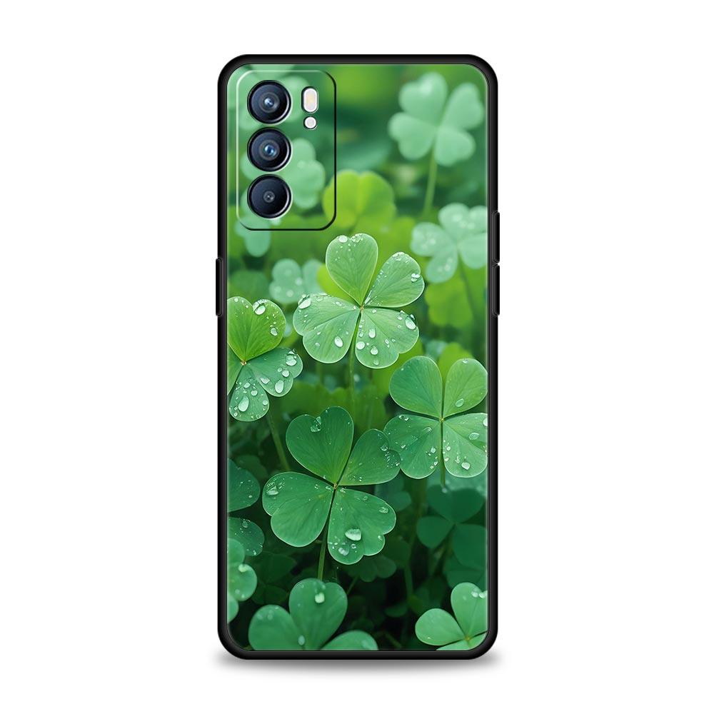 Cute Lucky Grass Phone Case For Oppo Reno14 Reno13 Reno12 11 F 10 Find X5 X9 Pro A54 5G A53 A9 A16 A78 4G A80 A98 Cover