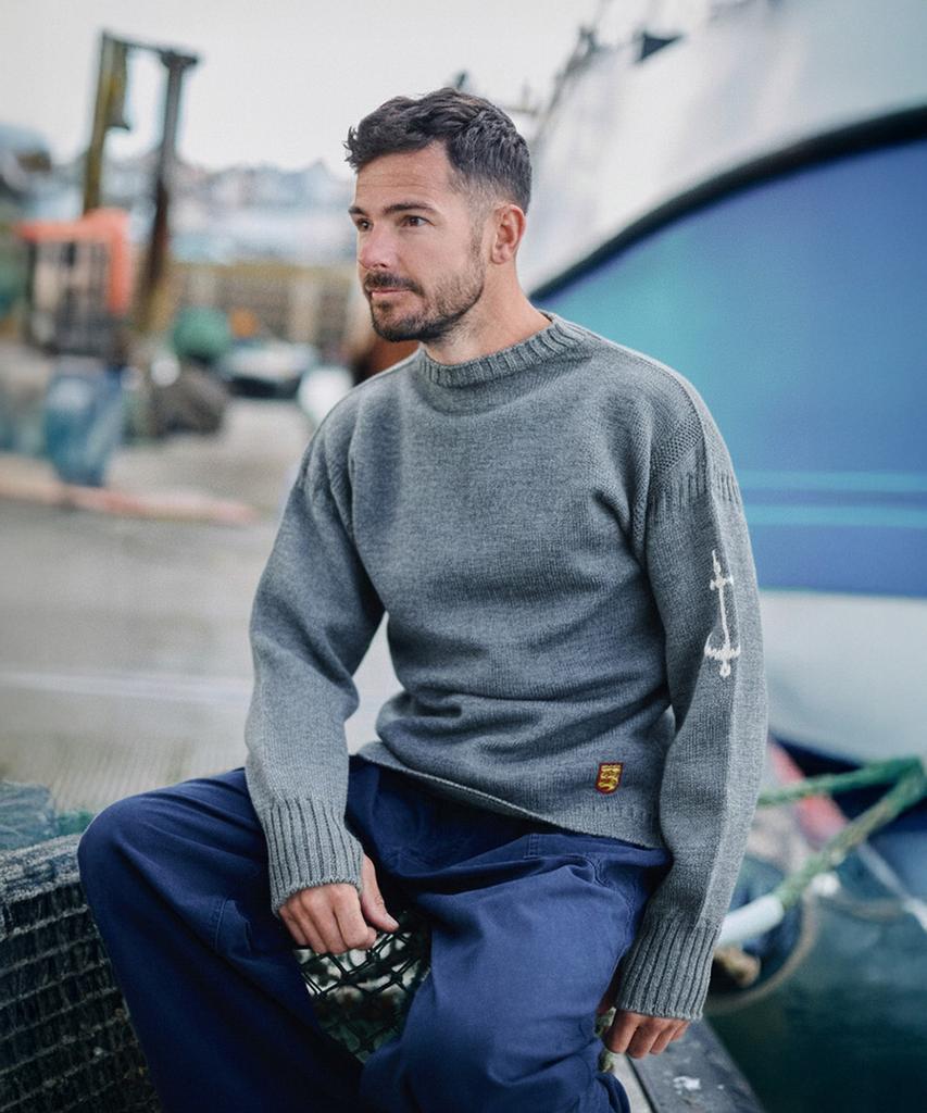 Geonjiulleunseu Fisherman Whole Garment Sweater - Mid Grey