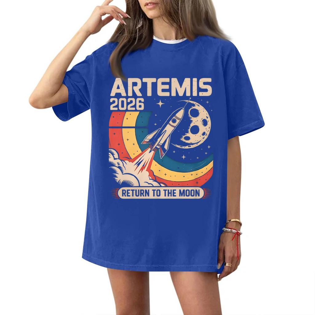 Women's Fashionable Casual Short Sleeved Printed T-Shirt Round Neck Top