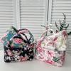 Floral Pattern Storage Basket Women Large Capacity Fabric Sweet Laundry Baskets With Easy Carry Handles Hampers Travel Tote Bag