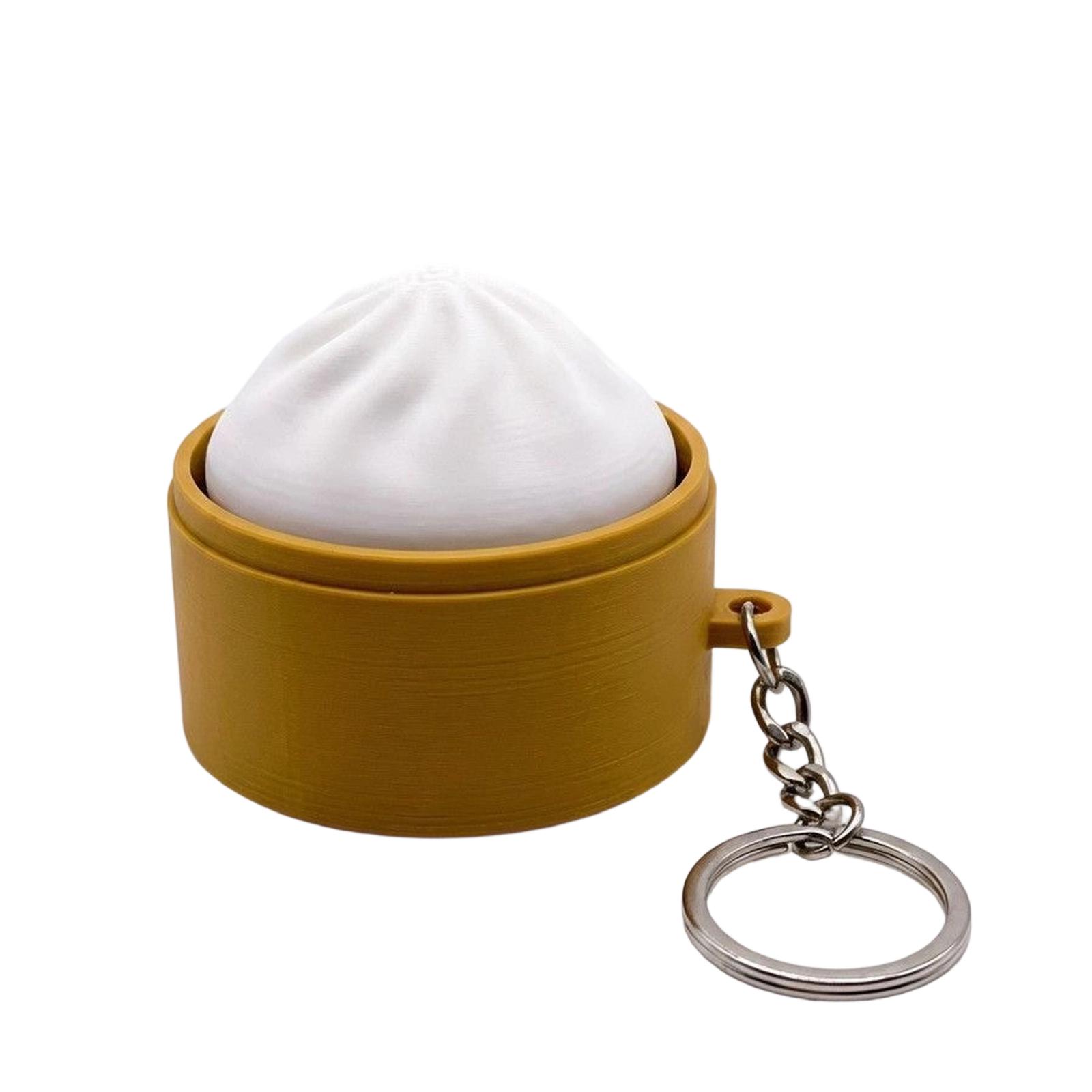 

Real Steamed Buns, Decompression Button Keychain, Small Pendant, Backpack Charm One Size