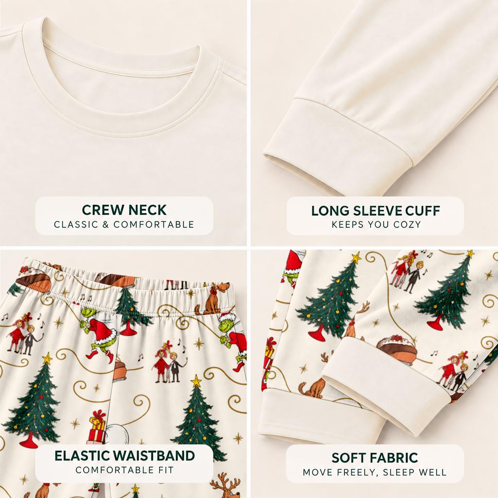 Parent-Child Matching Long Sleeve and Pants Loungewear Set for Family