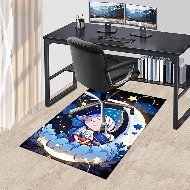 

1pc Anime Fairy Chair Mat Office Desk Pad with Starry Night Design, Non Slip Carpet for Home Decor 60cm by 90cm