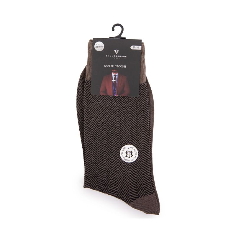 

Мужские фантазийные носки из шотландского хлопка BILL TORNADE коричневый