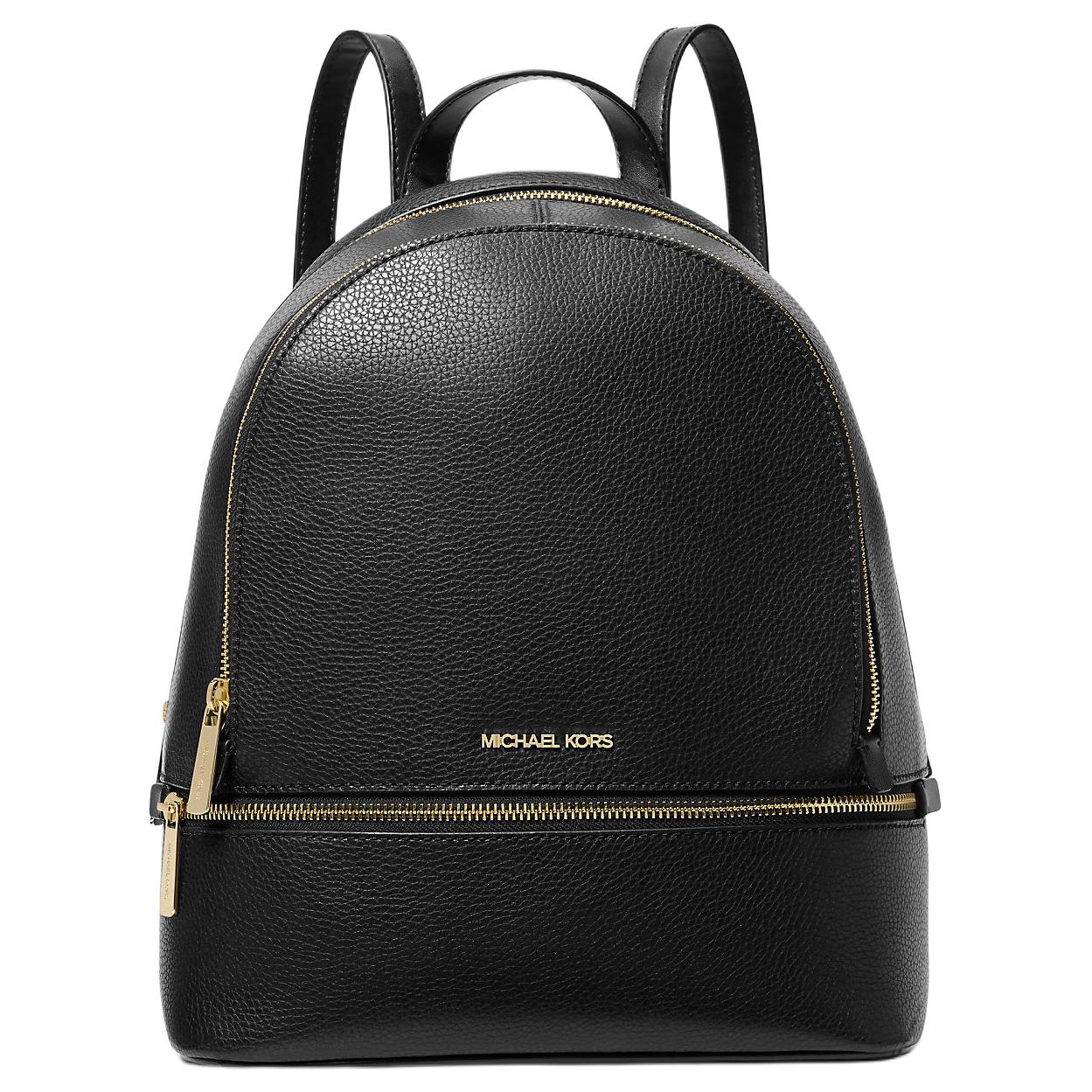 

Michael Kors Rhea Letter Logo Leather Backpack Medium Women Backpack Black 35S5GRAB2L-BLACK Basic Set (Bag+Dust Bag)
