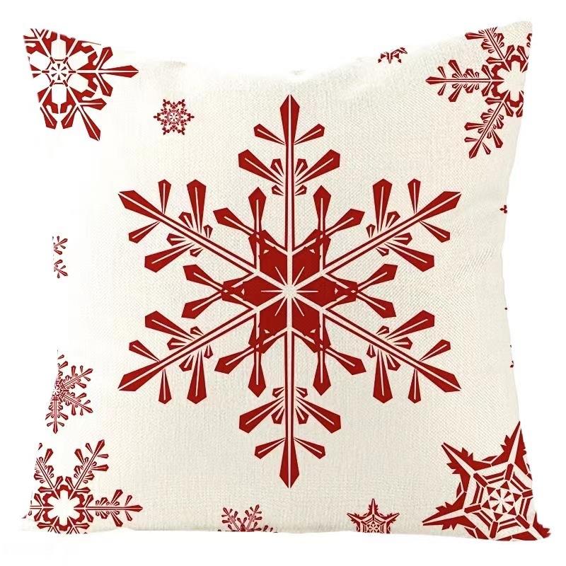 Christmas Pillow Red Christmas Tree Snowflake Home Decoration Pillow Cover