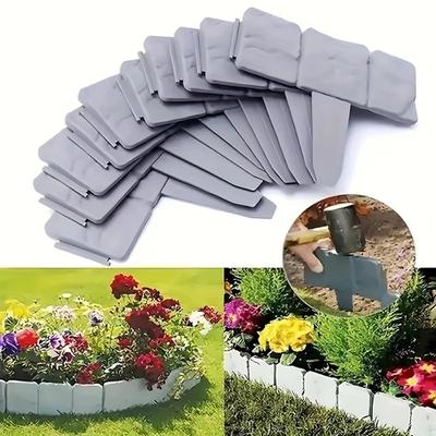 10 buc. Gard despărțitor din plastic Gard imitație de piatră Vilă Curte în aer liber Peluză Decorare vilă Grădinărit Anti-coroziune Smal