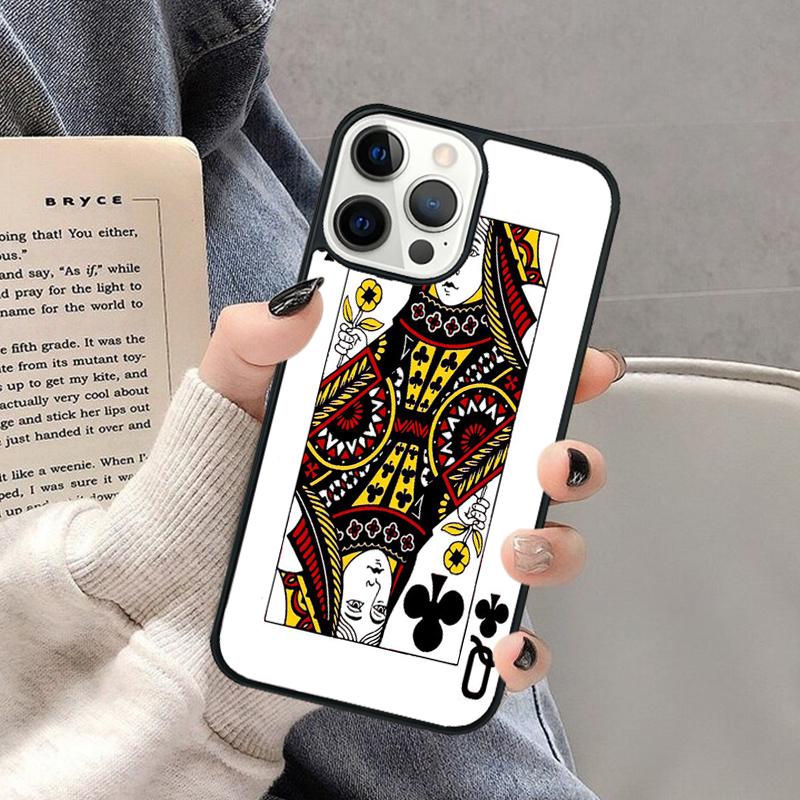 King Queen Playing Card Phone Case for iPhone 16 15 SE2020 6 7 8 Plus for Apple 13 11 12 14 Mini Pro Max Cover coque Shell