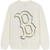 New MLB Basic Mega Boston Red Sox Sweatshirt Unisex Cream 3AMTB0744-43CRS