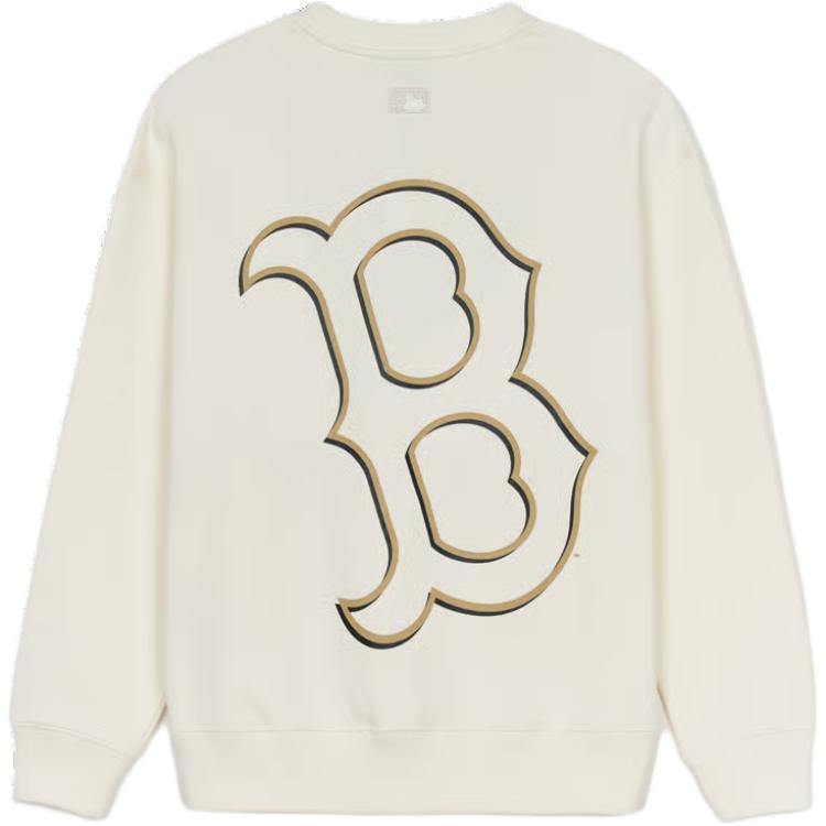 New MLB Basic Mega Boston Red Sox Sweatshirt Unisex Cream 3AMTB0744-43CRS