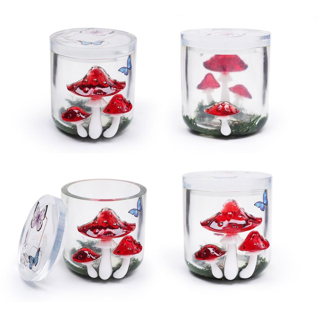 Food Grade Silicone Mushroom Jar Mould for Epoxy Resin Craft Reusable Art Projects Supplies