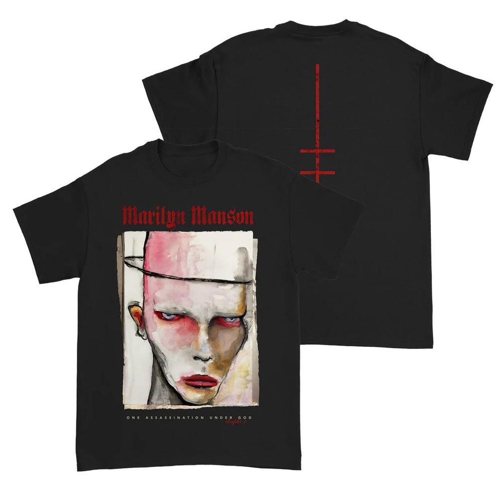 Marilyn Manson Одна Ассасинация Под Богом Глава 1 Футболка Размер S-5XL Репринт Унисекс Футболка L