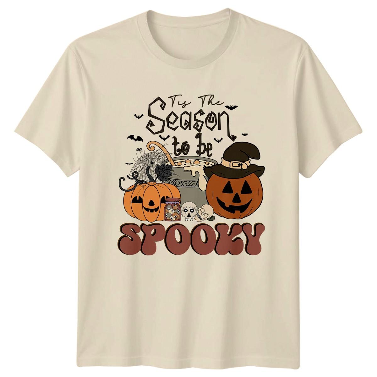 Tis The Season To Be T-Shirt Retro Spooky Halloween Gift For Him And Her L